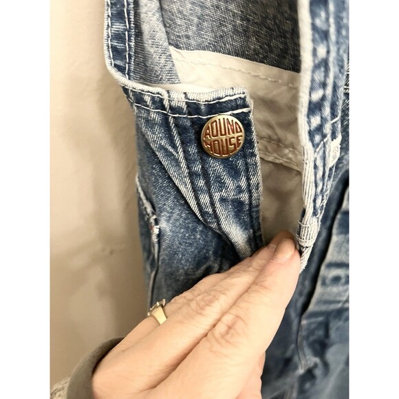 Vtg ROUND HOUSE Men's Denim Bib Carpenter Overalls Blue 44x29 Straight Leg USA - Picture 5 of 10